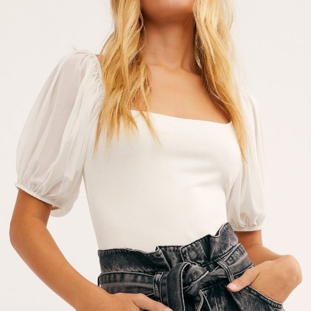 Intimately Free People Puff Sleeve Cami S NWOT